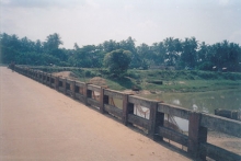 The bridge connecting to the asrama after crossing